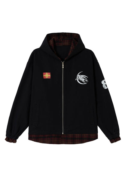 Vintage Plaid Layered Hoodie - Rick Circus