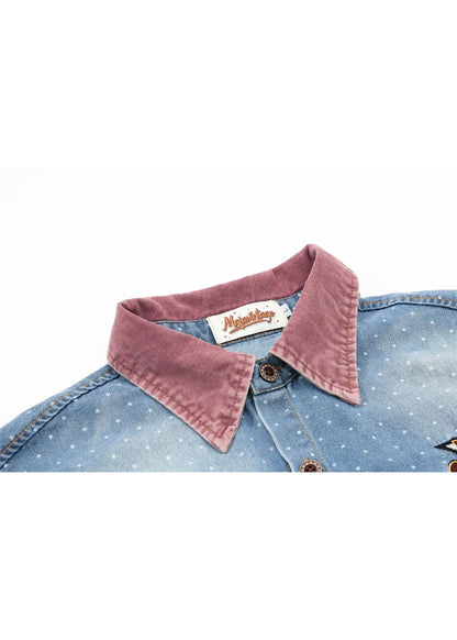 Vintage Polka Dot Denim T-Shirt - Rick Circus