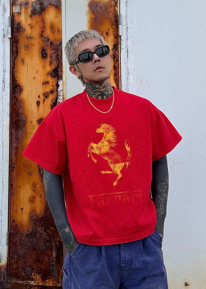 Vintage Rearing Horse Graphic T-Shirt - Rick Circus