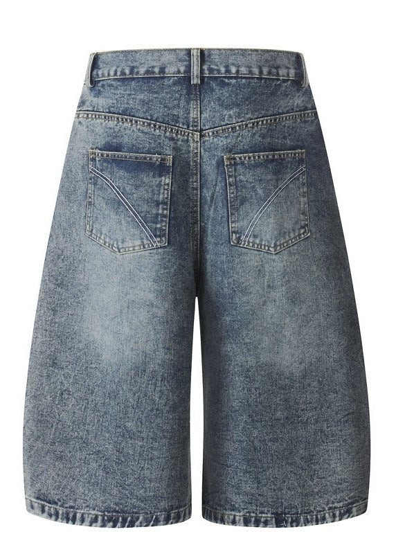 Vintage Rivet Washed Denim Baggy Shorts - Rick Circus