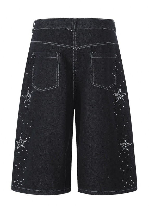 Vintage Star Rhinestone Denim Shorts - Rick Circus