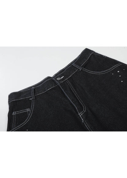 Vintage Star Rhinestone Denim Shorts - Rick Circus