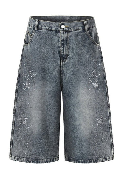 Vintage Star Rhinestone Denim Shorts - Rick Circus