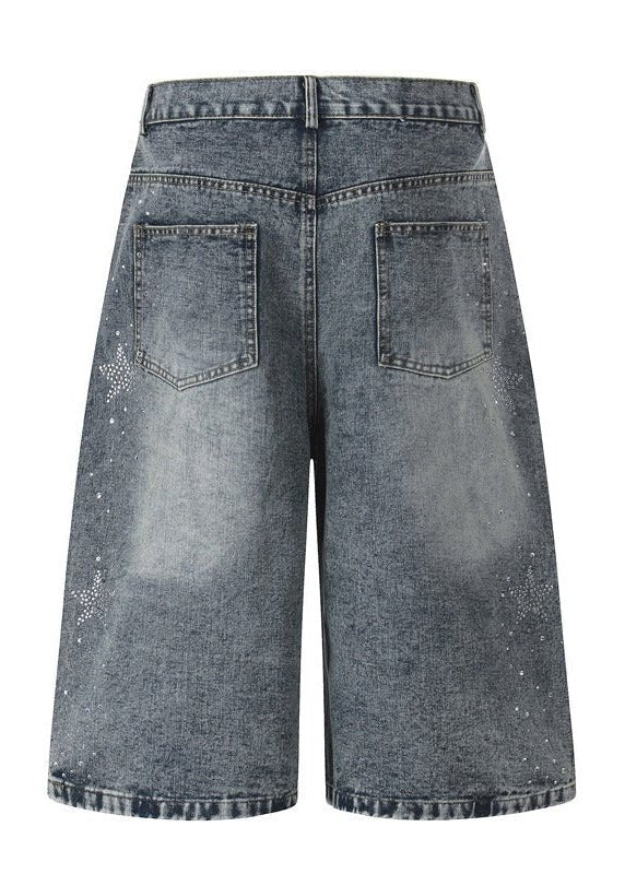 Vintage Star Rhinestone Denim Shorts - Rick Circus