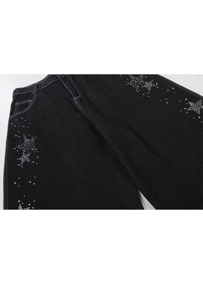 Vintage Star Rhinestone Denim Shorts - Rick Circus