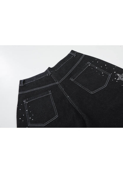 Vintage Star Rhinestone Denim Shorts - Rick Circus