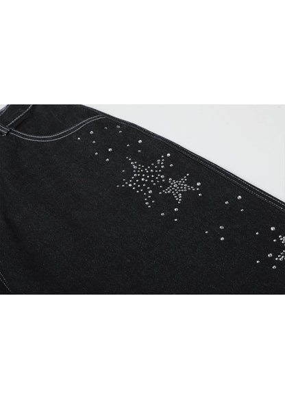 Vintage Star Rhinestone Denim Shorts - Rick Circus