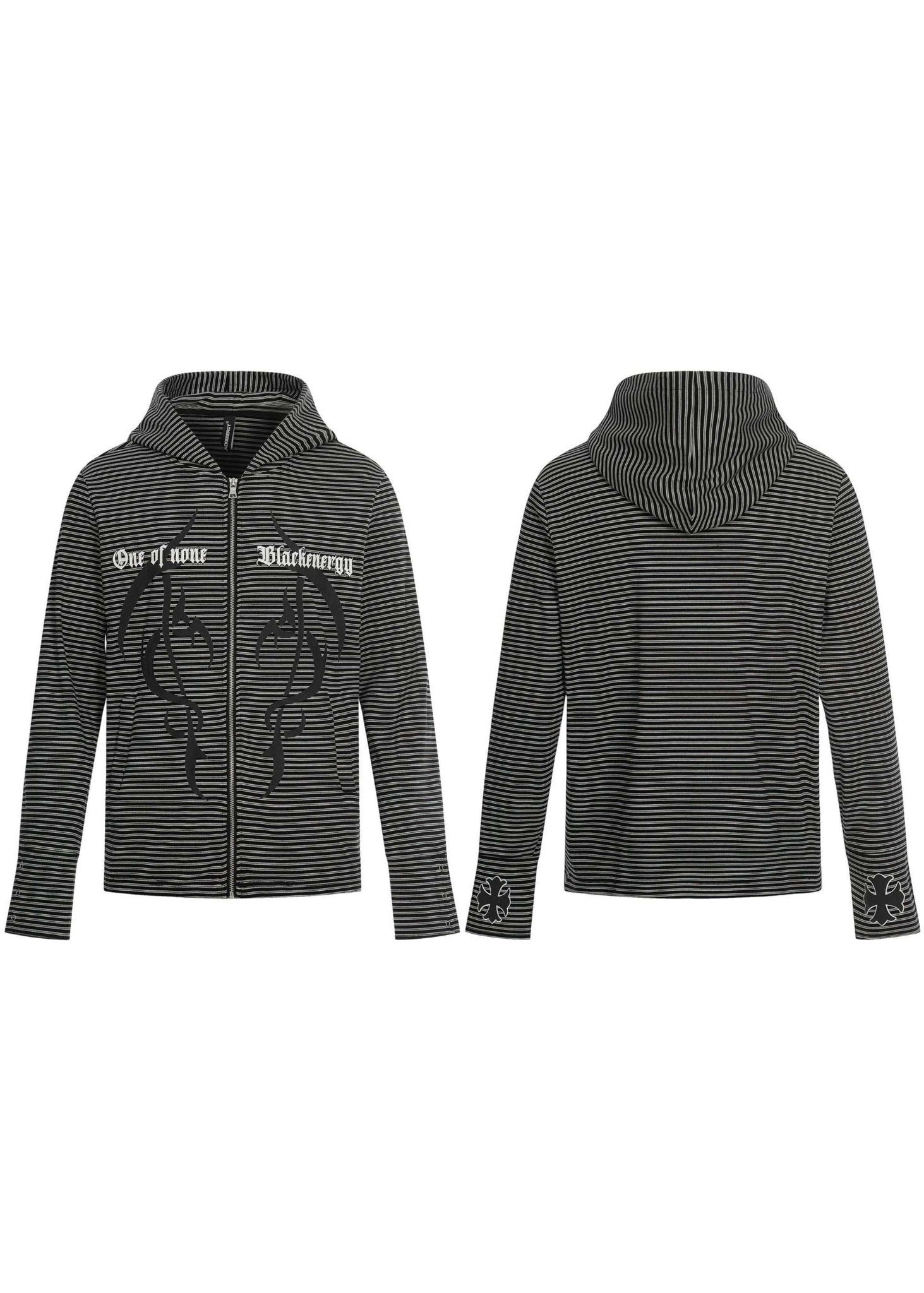 Vintage Striped Zip - Up Hoodie - Rick Circus