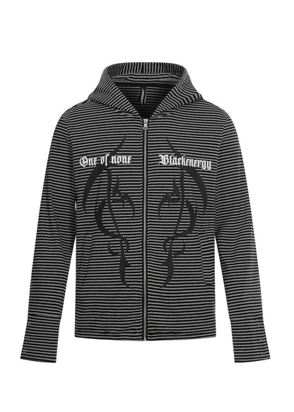 Vintage Striped Zip - Up Hoodie - Rick Circus