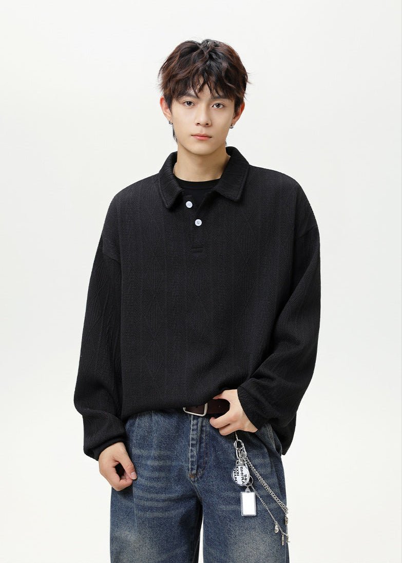 Vintage Textured Knit Polo - Rick Circus