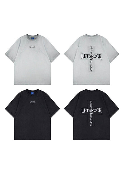 Vintage Wash Embroidered Streetwear T-Shirt - Rick Circus