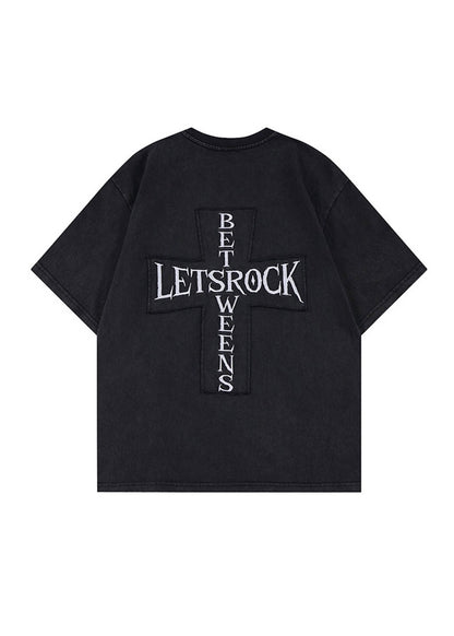 Vintage Wash Embroidered Streetwear T-Shirt - Rick Circus