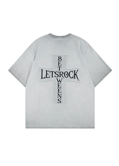 Vintage Wash Embroidered Streetwear T-Shirt - Rick Circus