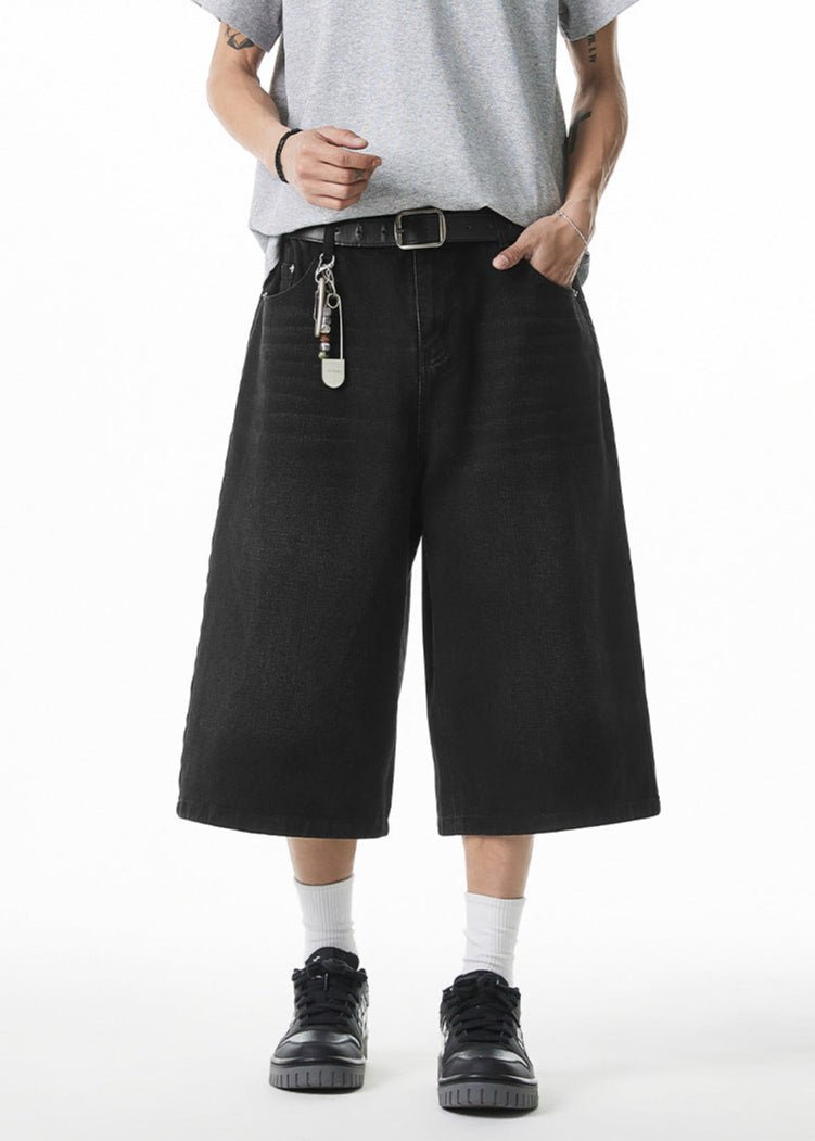 Vintage Wash Wide - Leg Denim Shorts - Rick Circus