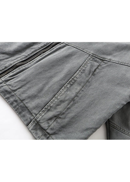 Vintage Washed Asymmetric Denim Jacket - Rick Circus