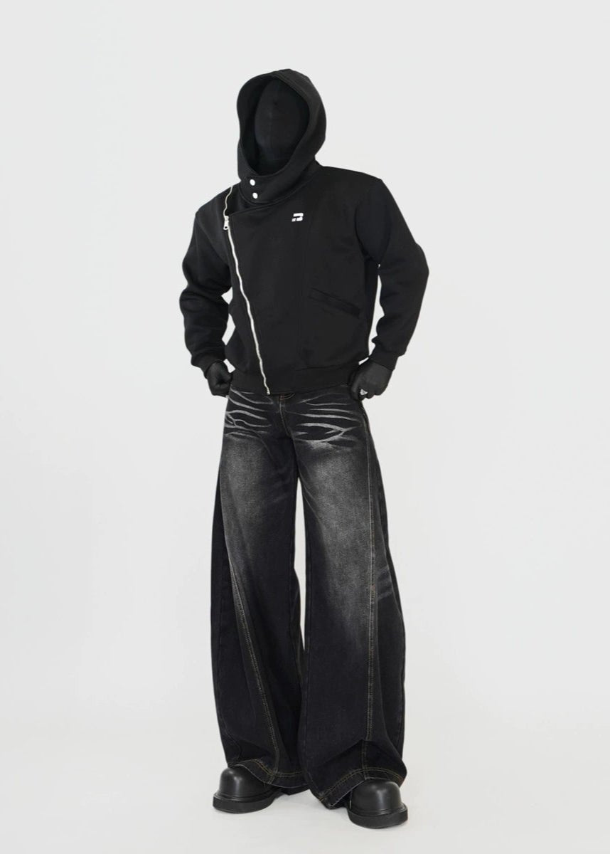 Vintage Washed Curved - Cut Baggy Jeans - Rick Circus