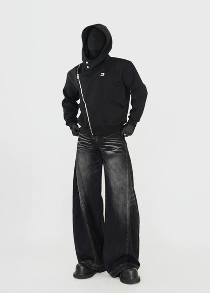 Vintage Washed Curved - Cut Baggy Jeans - Rick Circus