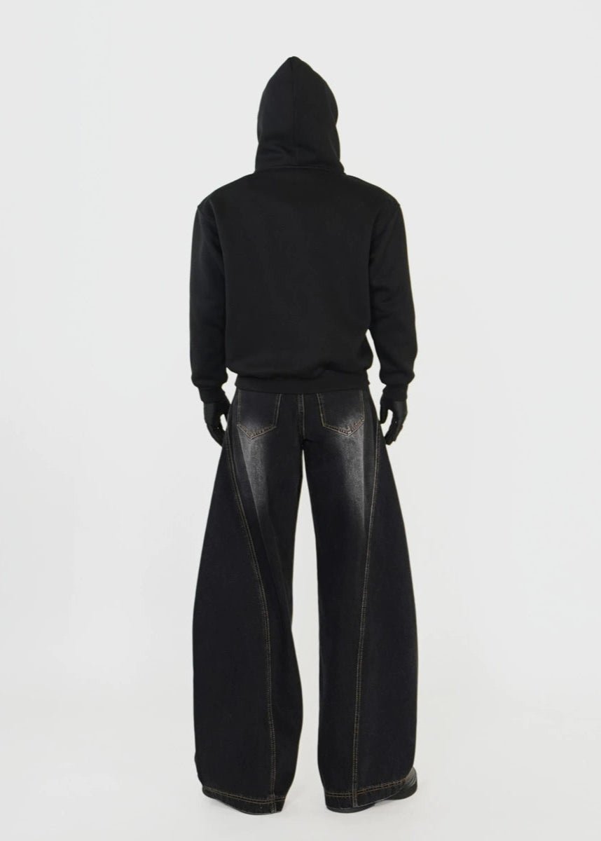 Vintage Washed Curved - Cut Baggy Jeans - Rick Circus