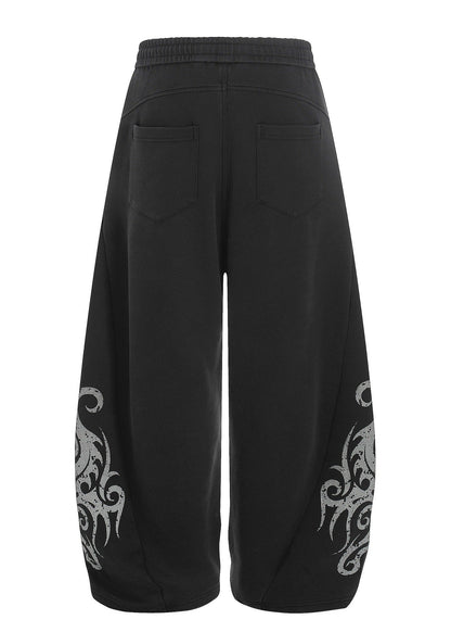 Vintage Washed Curved Wide - Leg Sweatpants - Rick Circus