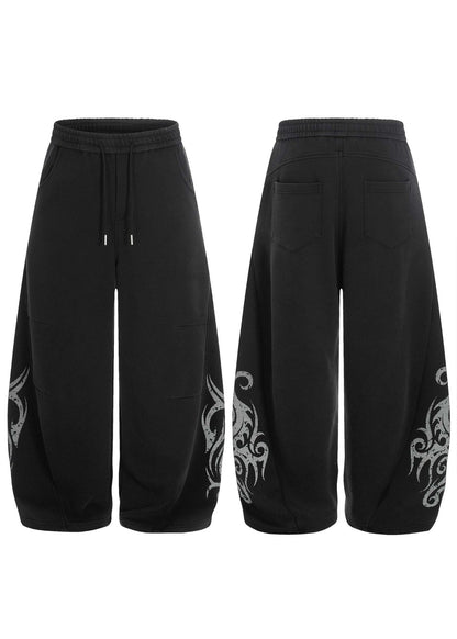 Vintage Washed Curved Wide - Leg Sweatpants - Rick Circus