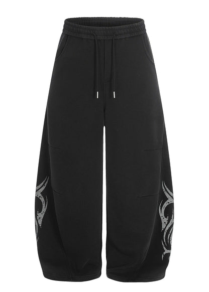 Vintage Washed Curved Wide - Leg Sweatpants - Rick Circus