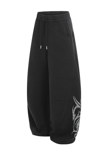 Vintage Washed Curved Wide - Leg Sweatpants - Rick Circus