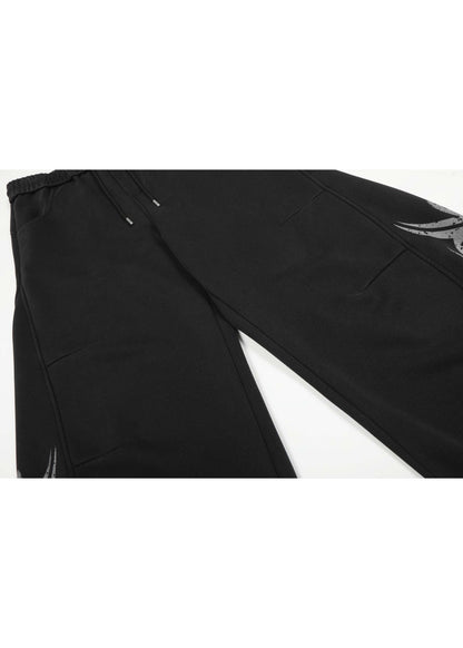 Vintage Washed Curved Wide - Leg Sweatpants - Rick Circus