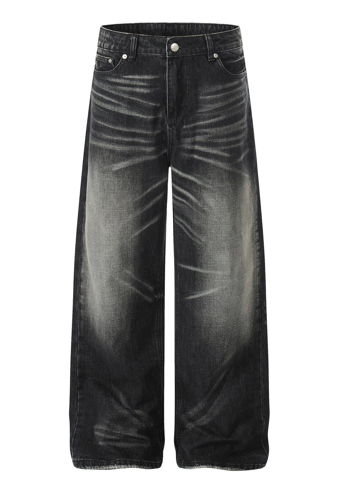Vintage Washed Distressed Denim Wide Leg Pants - Rick Circus