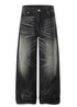 Vintage Washed Distressed Denim Wide Leg Pants - Rick Circus