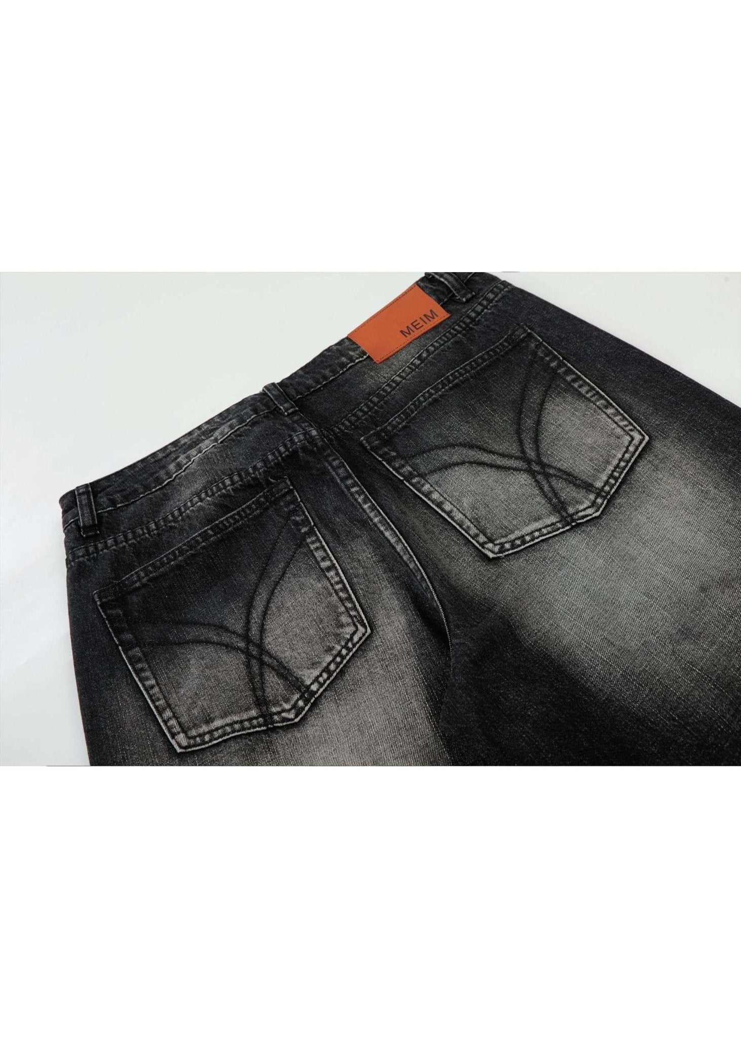 Vintage Washed Distressed Denim Wide Leg Pants - Rick Circus