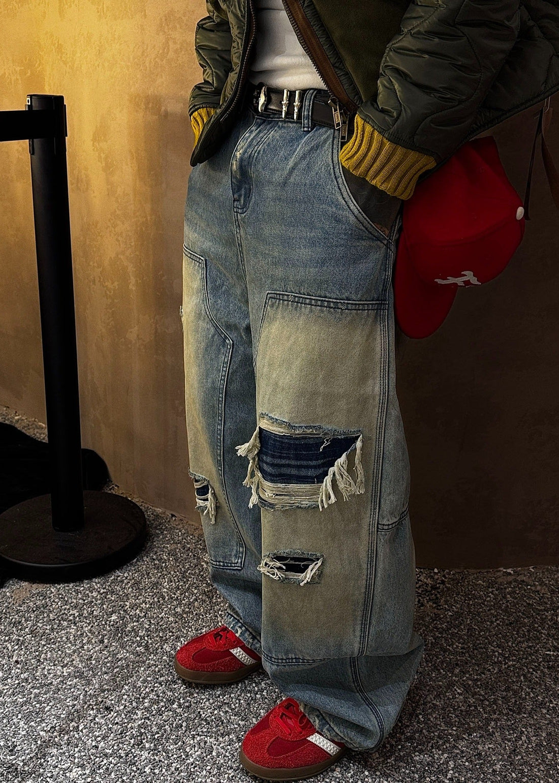 Vintage Washed Distressed Jeans - Rick Circus
