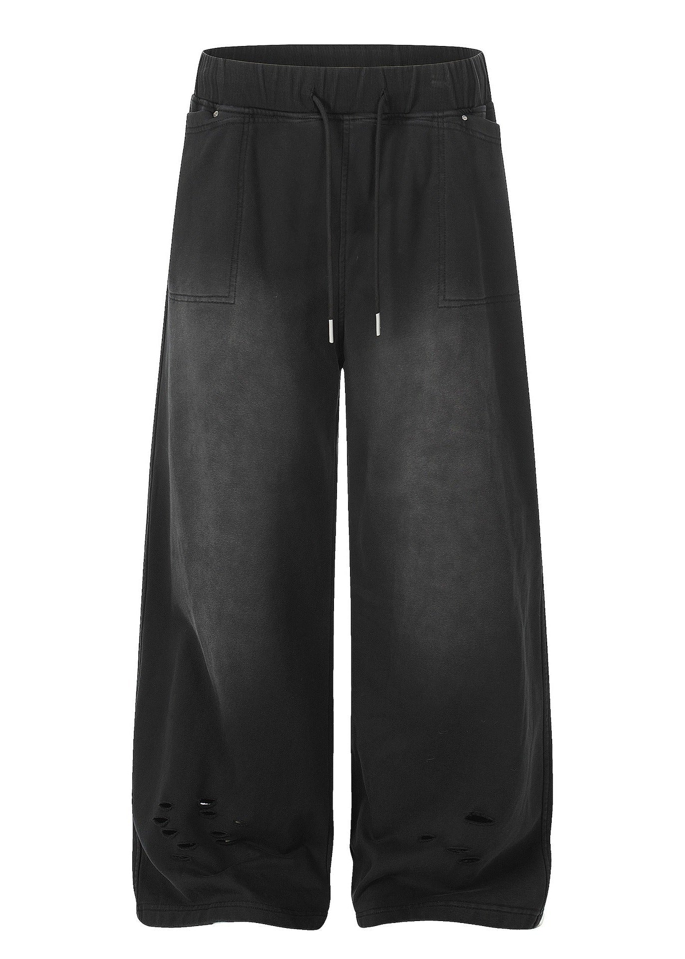 Vintage Washed Distressed Wide Leg Sweatpants - Rick Circus