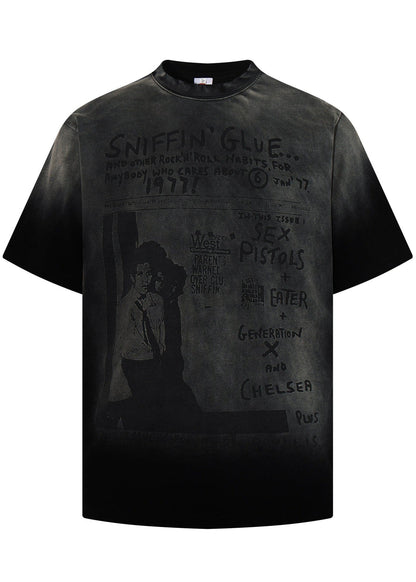Vintage Washed Gradient Graphic T-Shirt - Rick Circus
