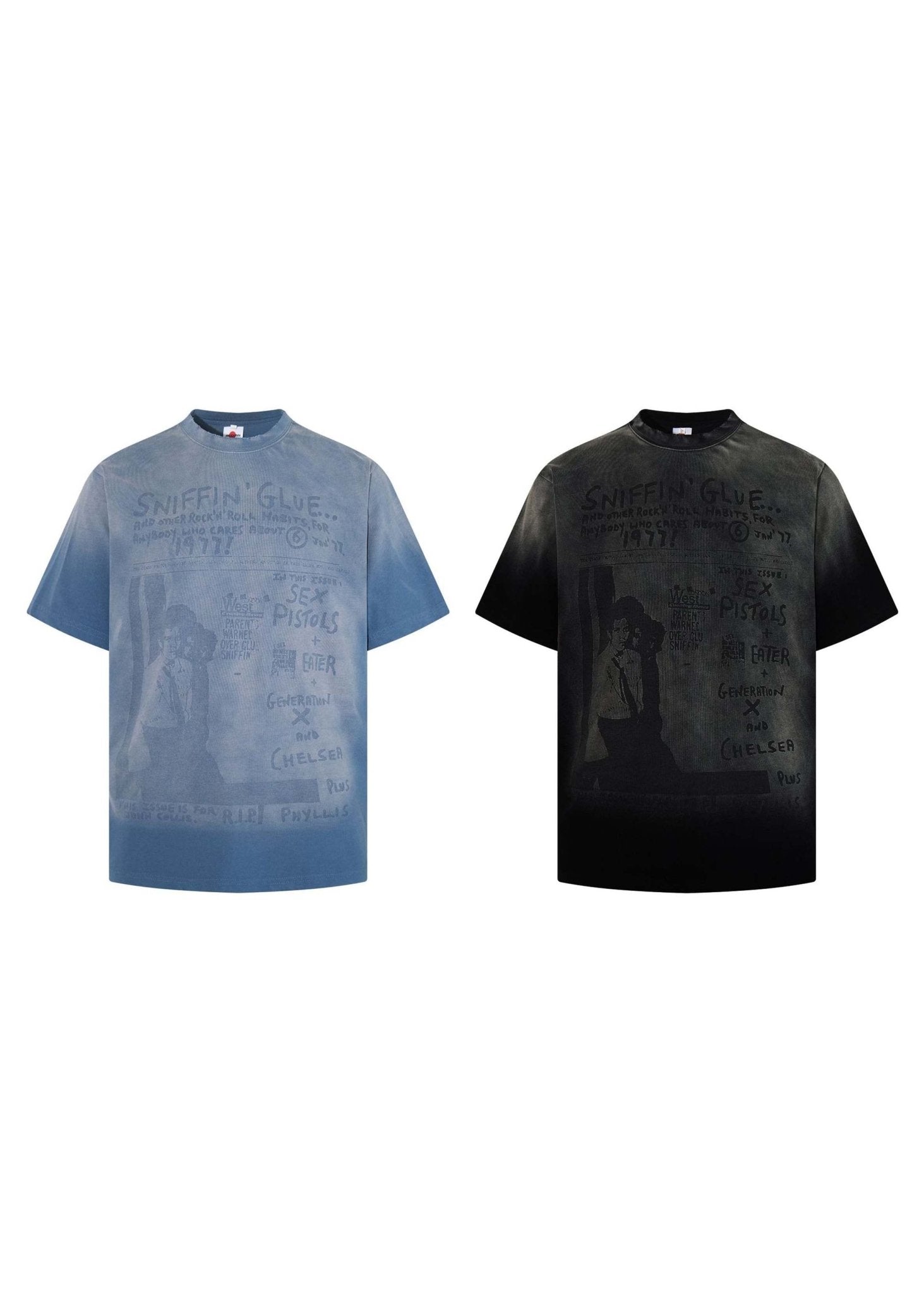 Vintage Washed Gradient Graphic T-Shirt - Rick Circus