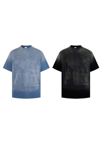Vintage Washed Gradient Graphic T-Shirt - Rick Circus