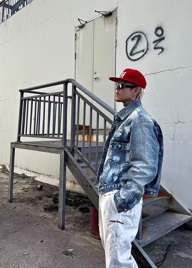 Vintage Washed Graffiti Denim Jacket - Rick Circus