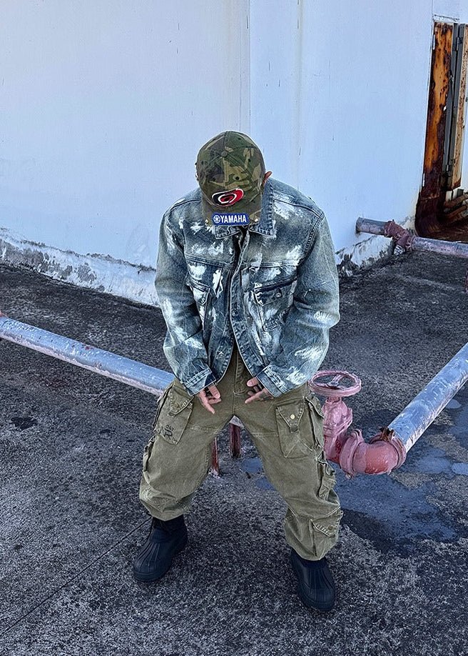 Vintage Washed Graffiti Denim Jacket - Rick Circus