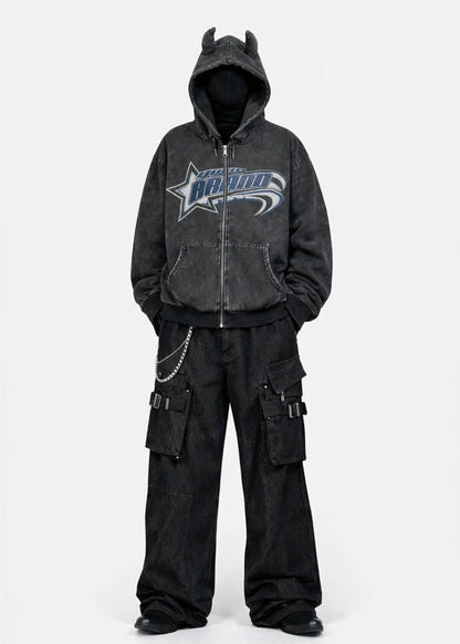 Vintage Washed Horn Hoodie - Rick Circus