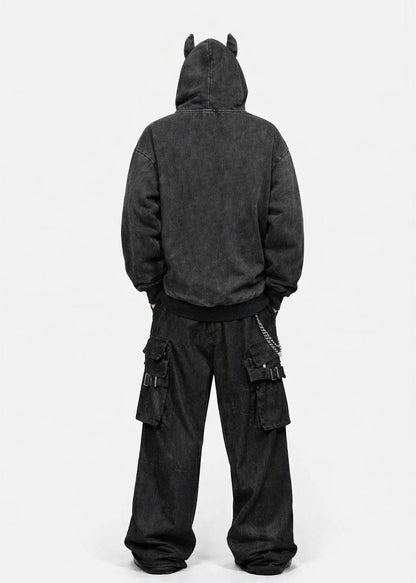 Vintage Washed Horn Hoodie - Rick Circus