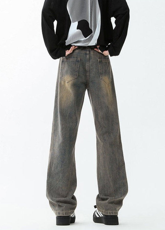 Vintage Washed Loose - Fit Denim Jeans - Rick Circus