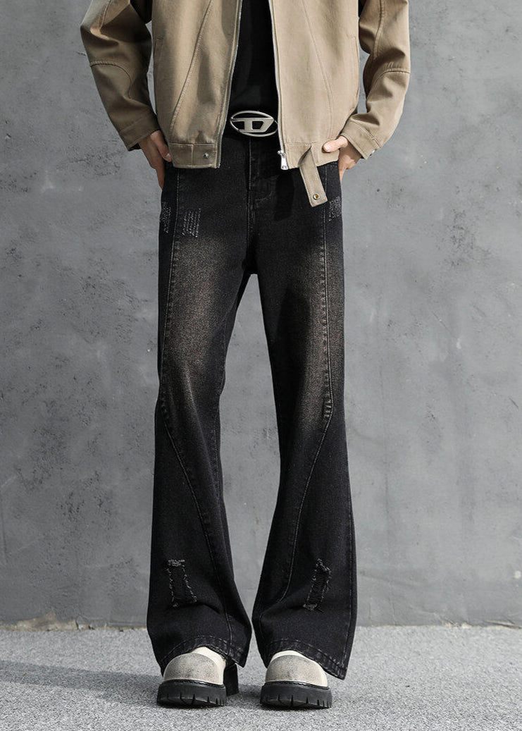 Vintage Washed Loose Fit Ripped Jeans - Rick Circus
