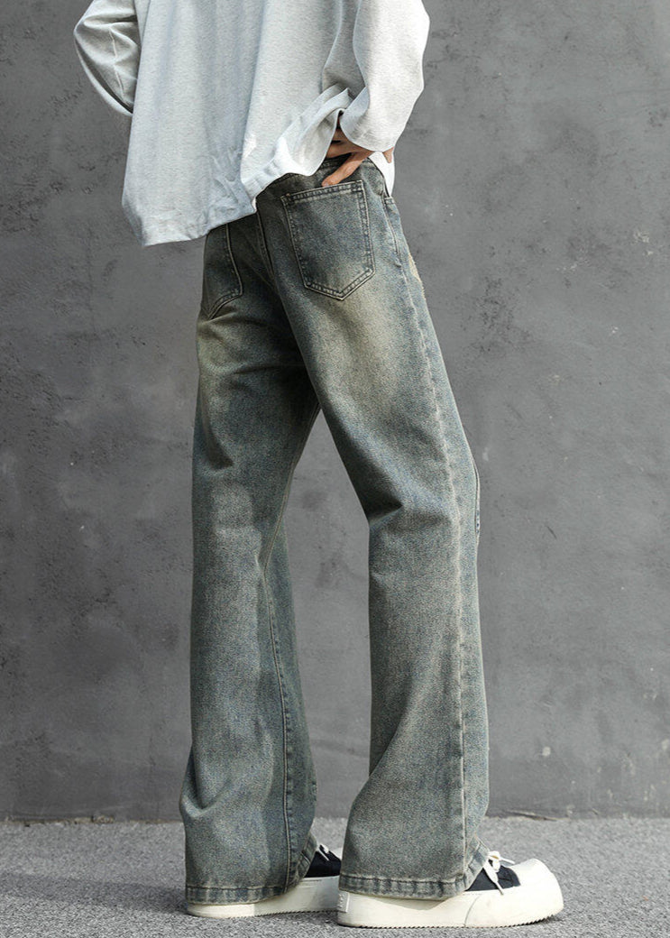 Vintage Washed Loose Fit Ripped Jeans - Rick Circus