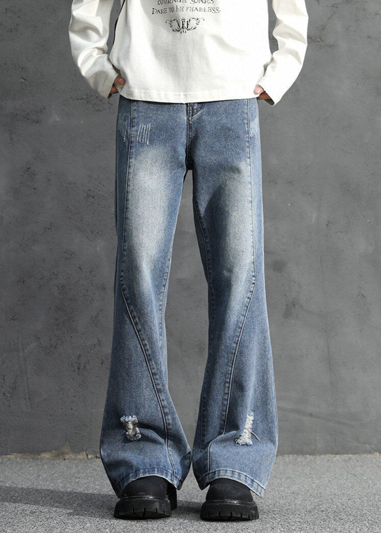 Vintage Washed Loose Fit Ripped Jeans - Rick Circus
