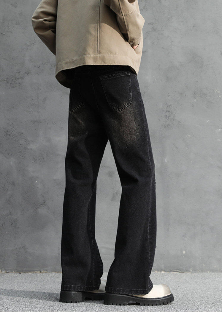 Vintage Washed Loose Fit Ripped Jeans - Rick Circus