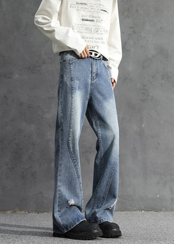 Vintage Washed Loose Fit Ripped Jeans - Rick Circus