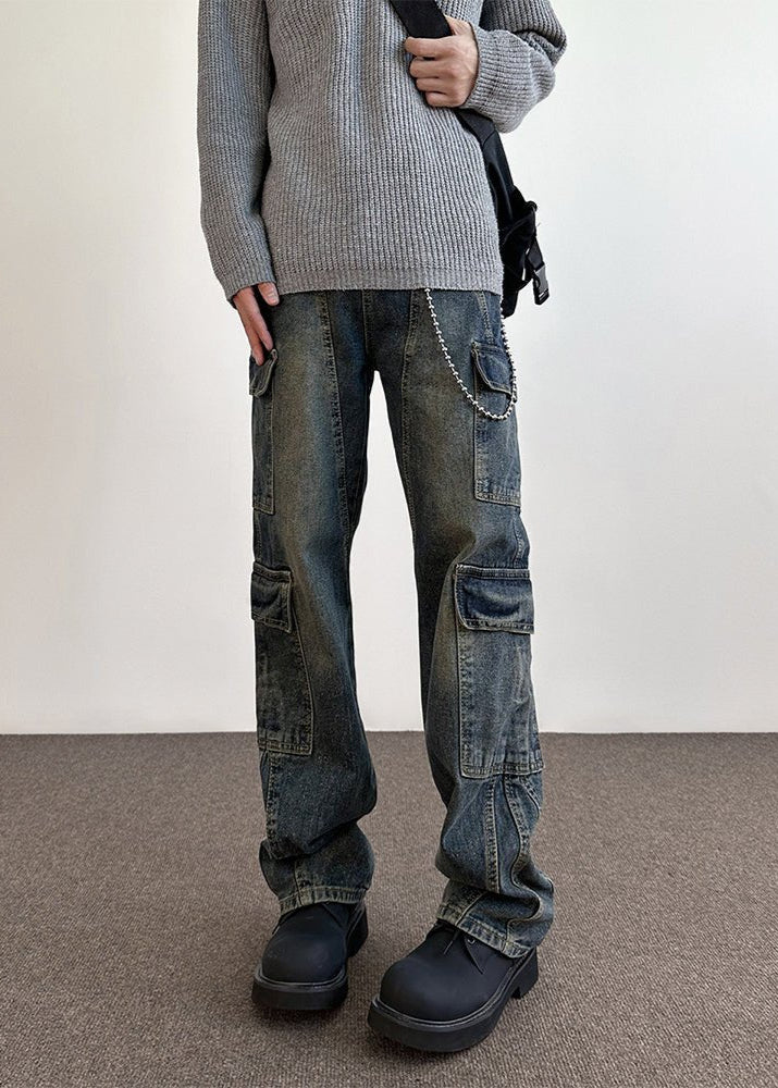 Vintage Washed Multi - Pocket Cargo Jeans - Rick Circus