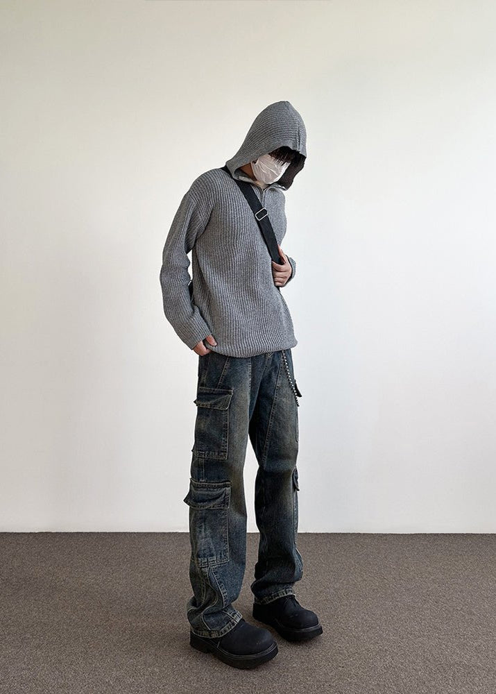 Vintage Washed Multi - Pocket Cargo Jeans - Rick Circus