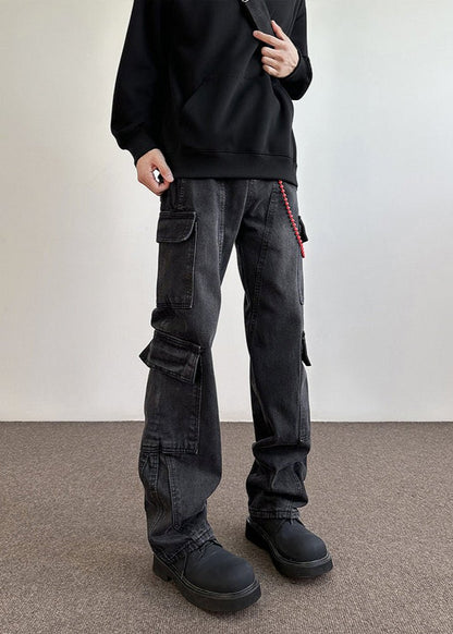 Vintage Washed Multi - Pocket Cargo Jeans - Rick Circus