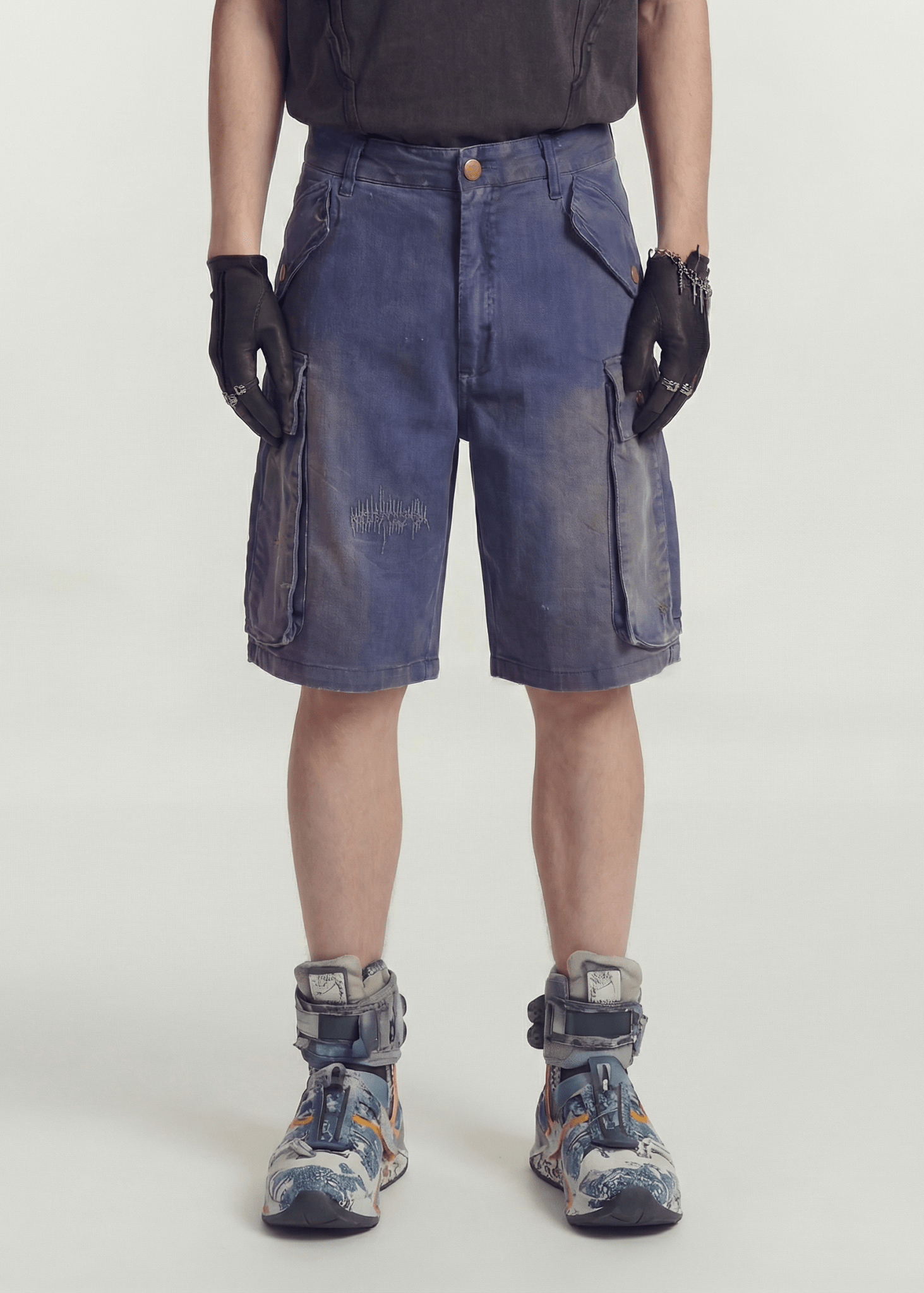 Vintage Washed Multi - Pocket Workwear Shorts - Rick Circus