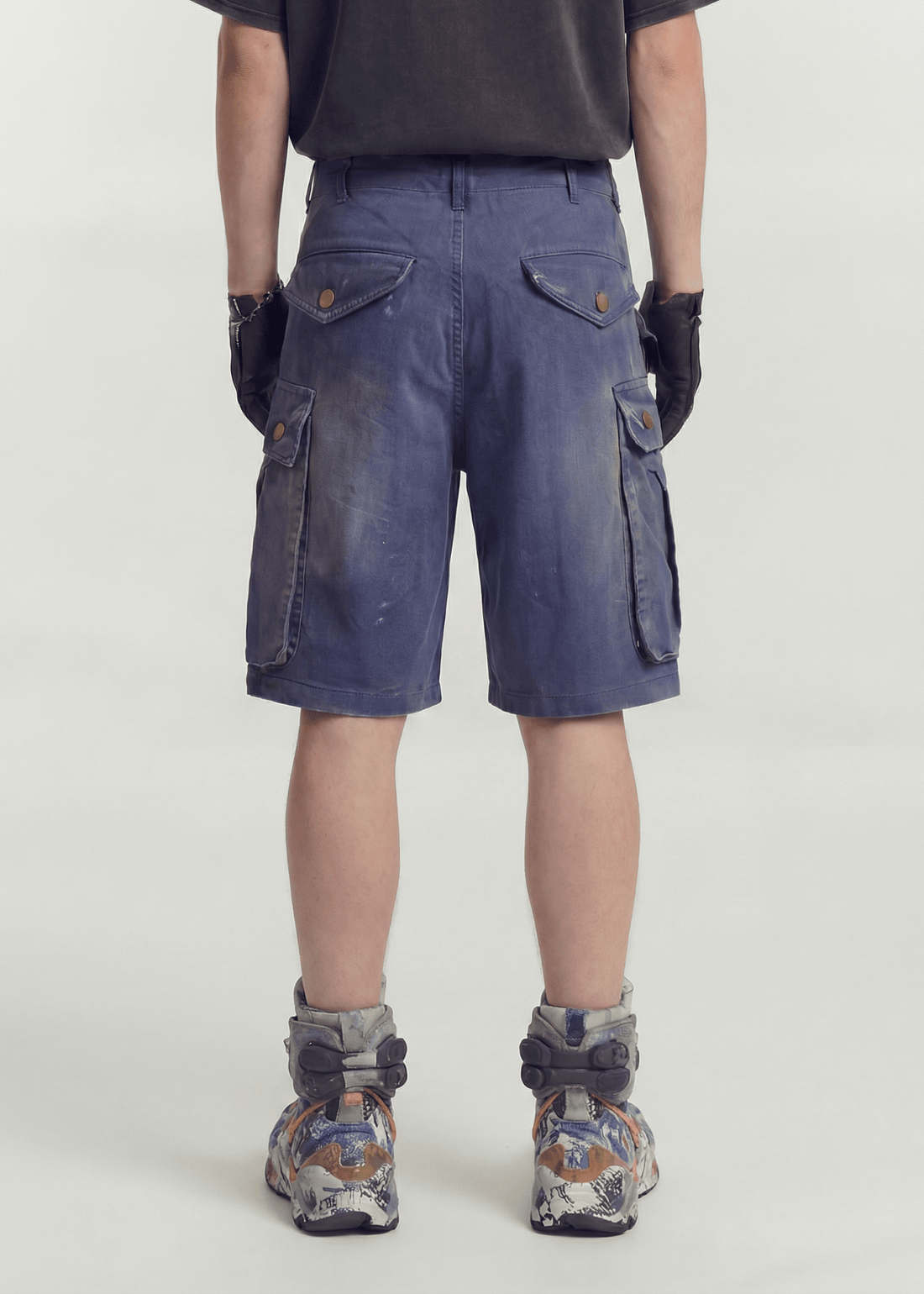 Vintage Washed Multi - Pocket Workwear Shorts - Rick Circus